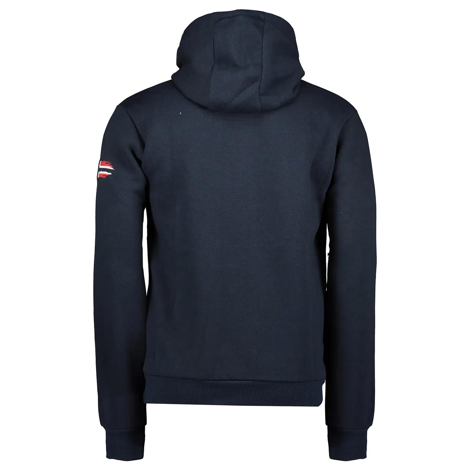 Polaire à capuche et fermeture à glissière pour homme - GPEPE 2 - bleu foncé 3/4