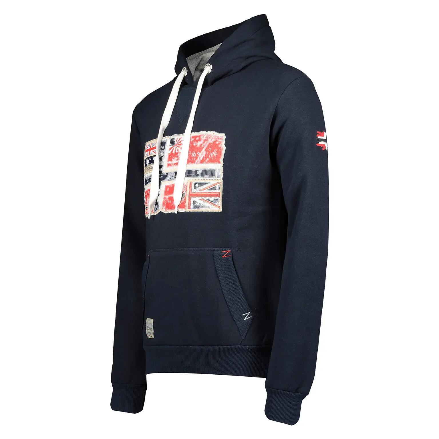 Polaire à capuche et fermeture à glissière pour homme - GPEPE 2 - bleu foncé 2/4