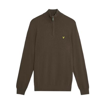 Katoenen en merinowol trui 1/4 rits Lyle & Scott