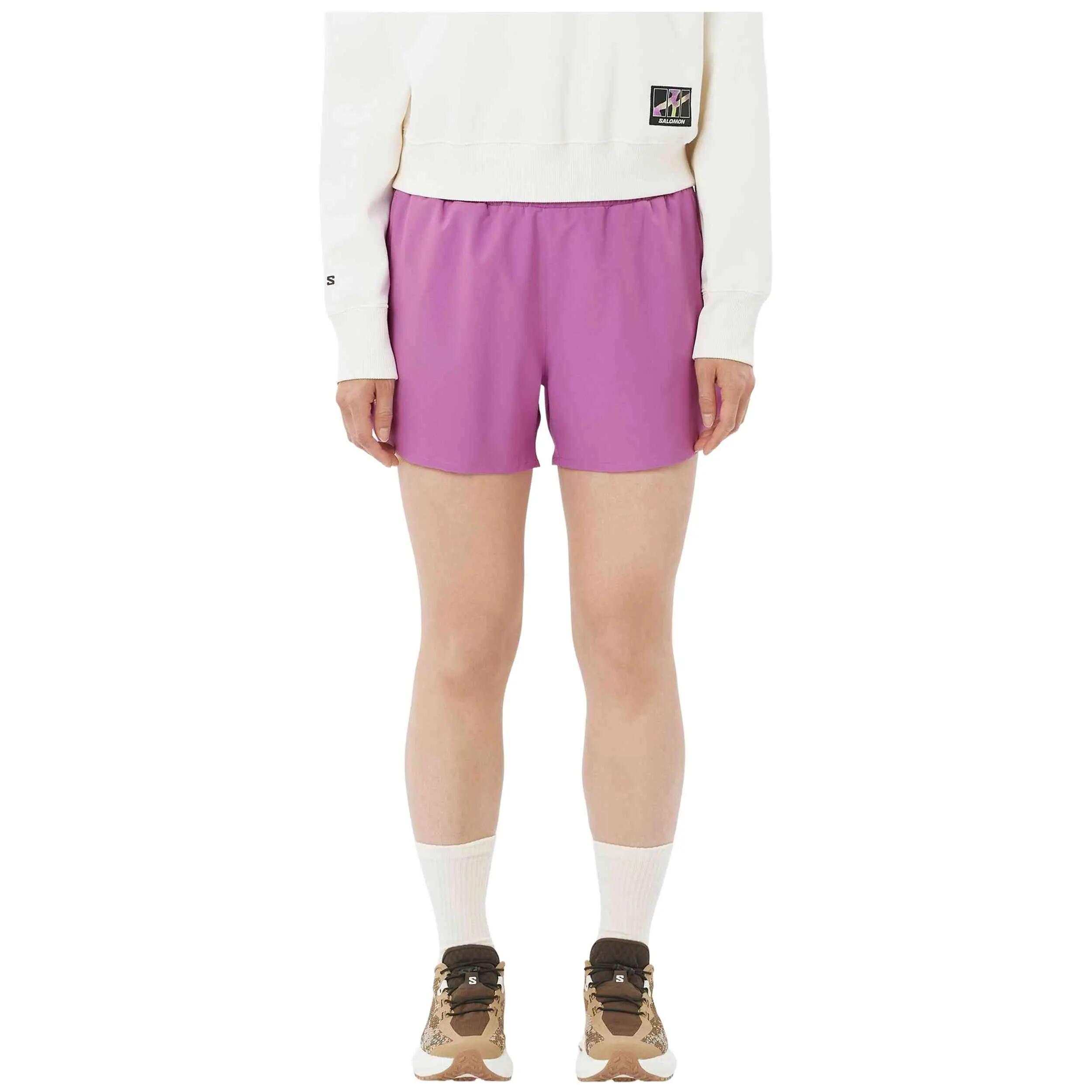 Calções Salomon modelo Shakeout Core 4 para mulheres 3/5