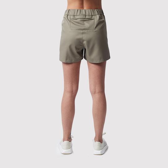 C2C Running Shorts Damen, nachhaltige kurze Laufhose, olivgrün, ohne Aufdruck