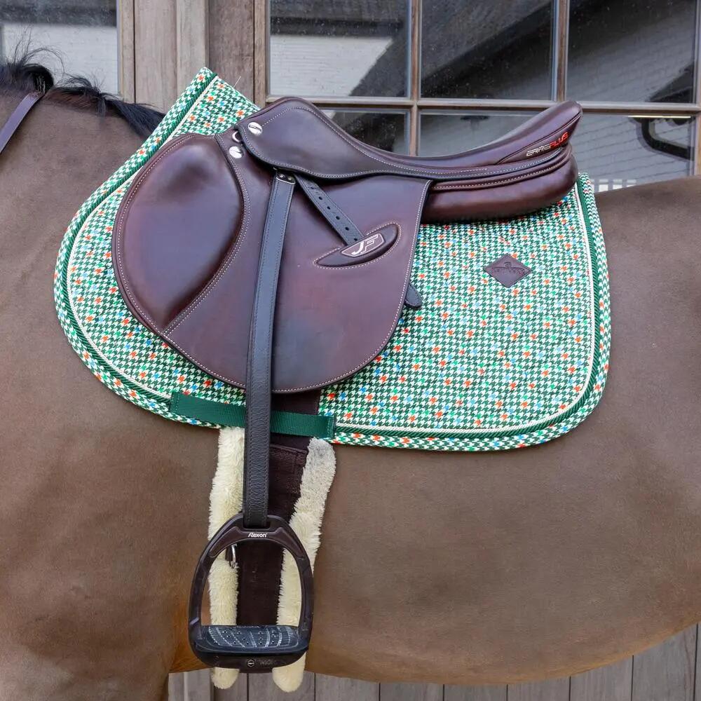 Zadeldoek velvet horse pied de poule donkergroen colorfull jumping 3/5
