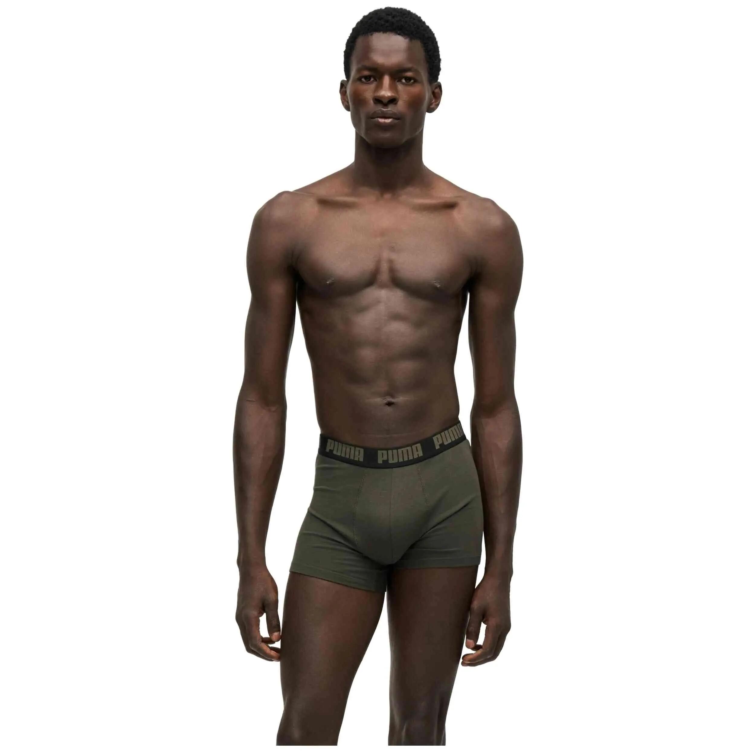 Pack de calzoncillos Puma modelo Everyday Basic Trunk "Olive Black" para hombre 3/5