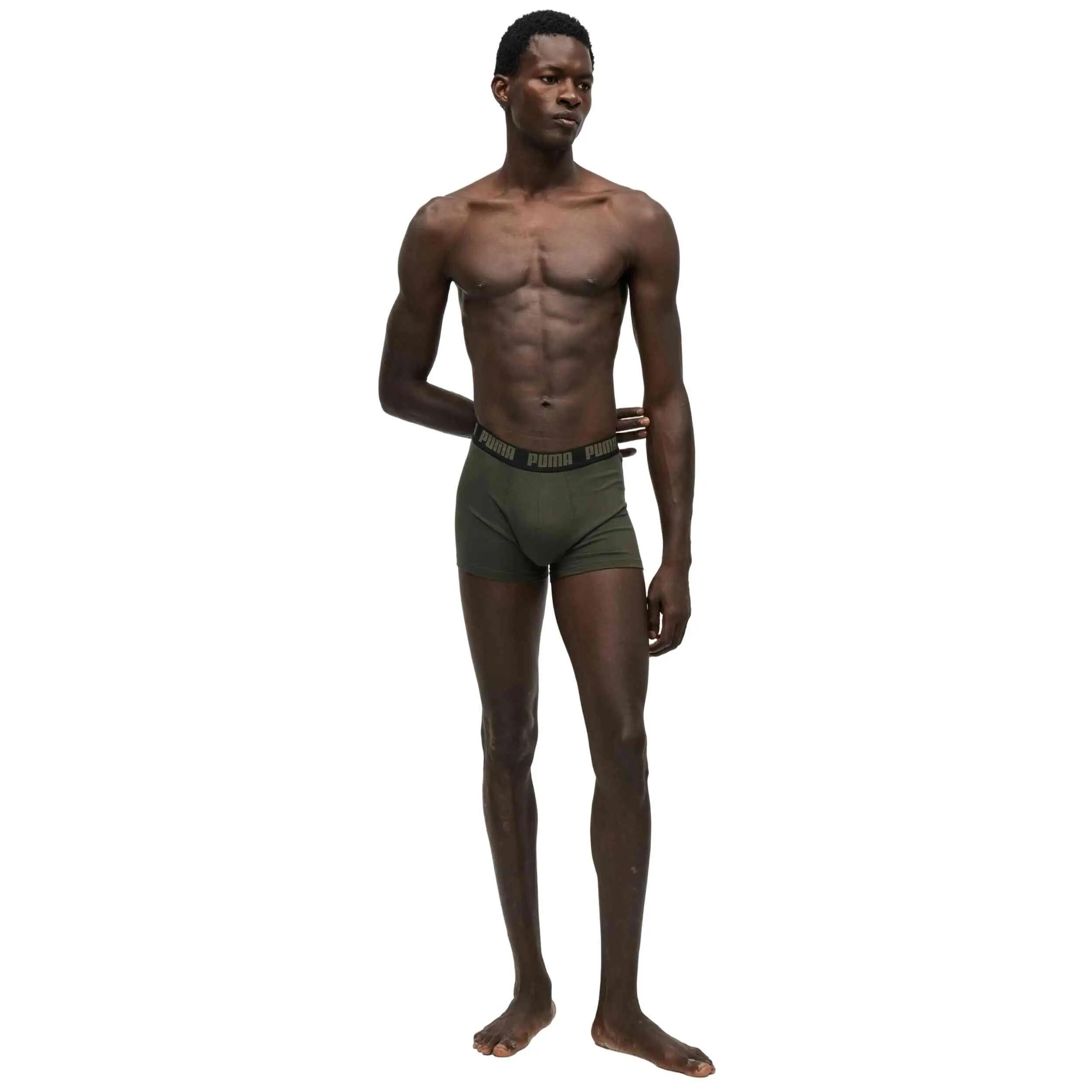 Pack de calzoncillos Puma modelo Everyday Basic Trunk "Olive Black" para hombre 2/5