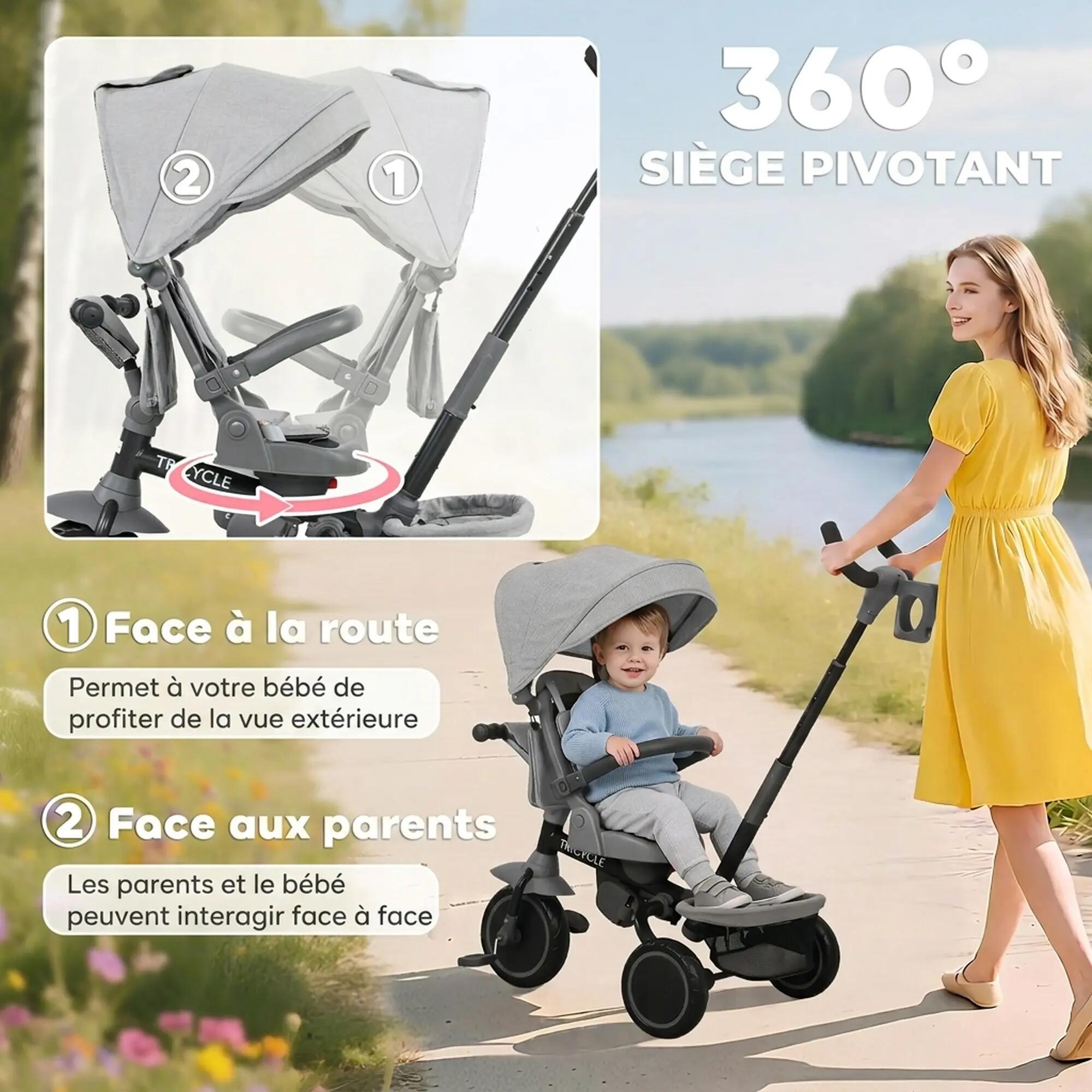 Tricycle évolutif pliable réglable 6 en 1 4/5