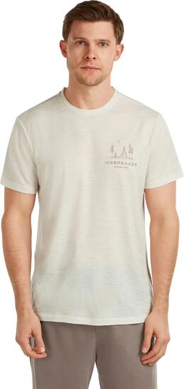 T-Shirt Icebreaker 150 Tech Lite Tee Peaceful Pass Ecru Blanc Homme