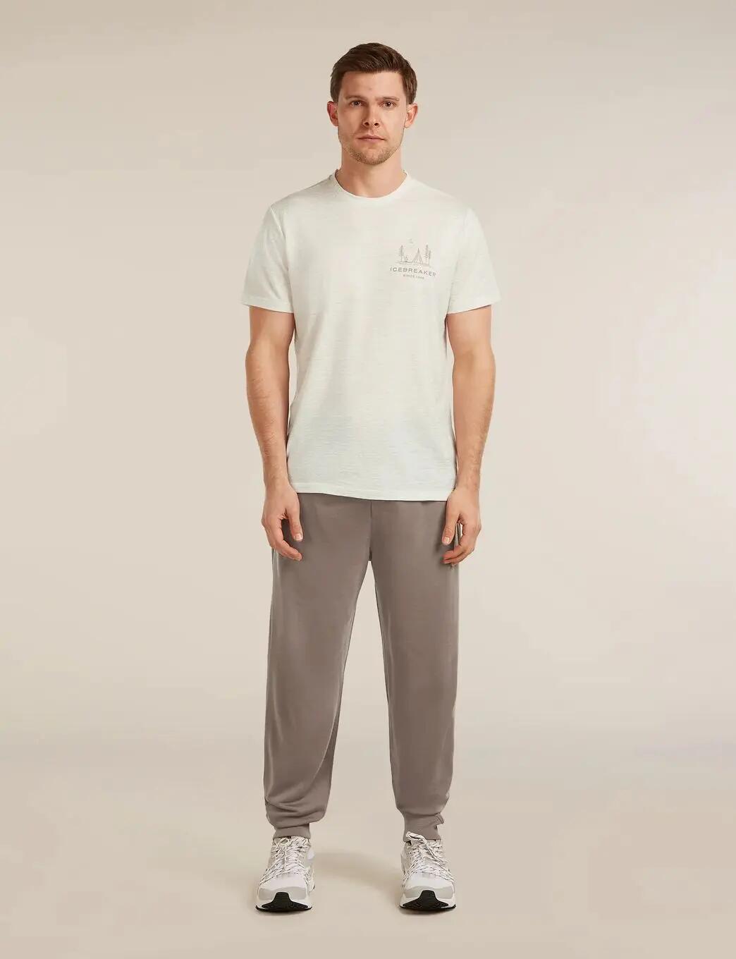Maglietta Icebreaker 150 Tech Lite Tee Peaceful Pass Ecru Bianco Uomo 3/3