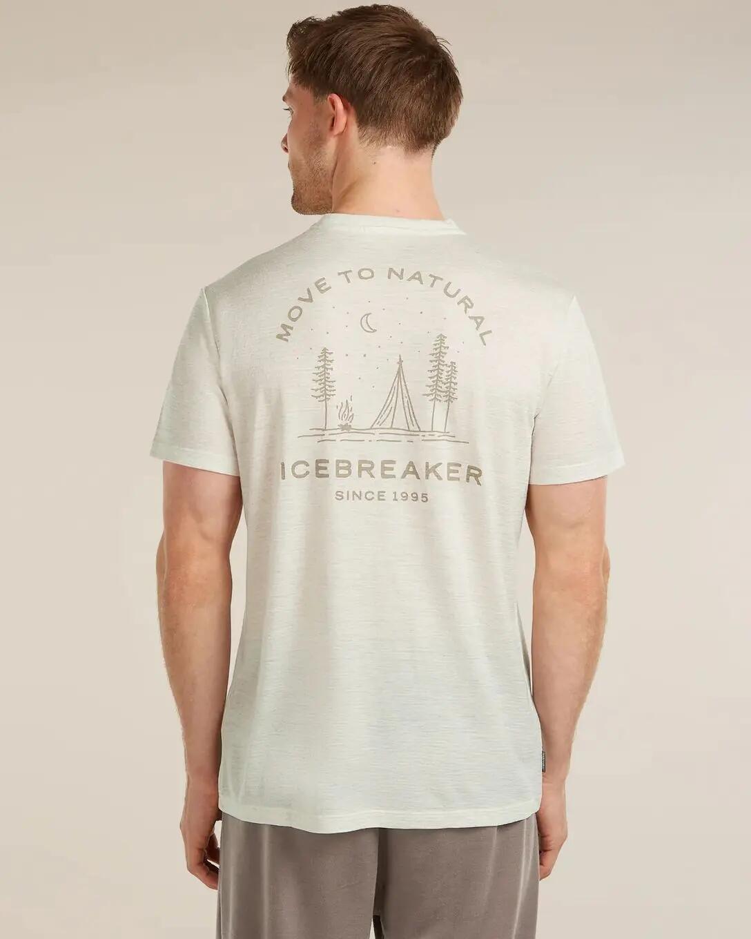Maglietta Icebreaker 150 Tech Lite Tee Peaceful Pass Ecru Bianco Uomo 2/3