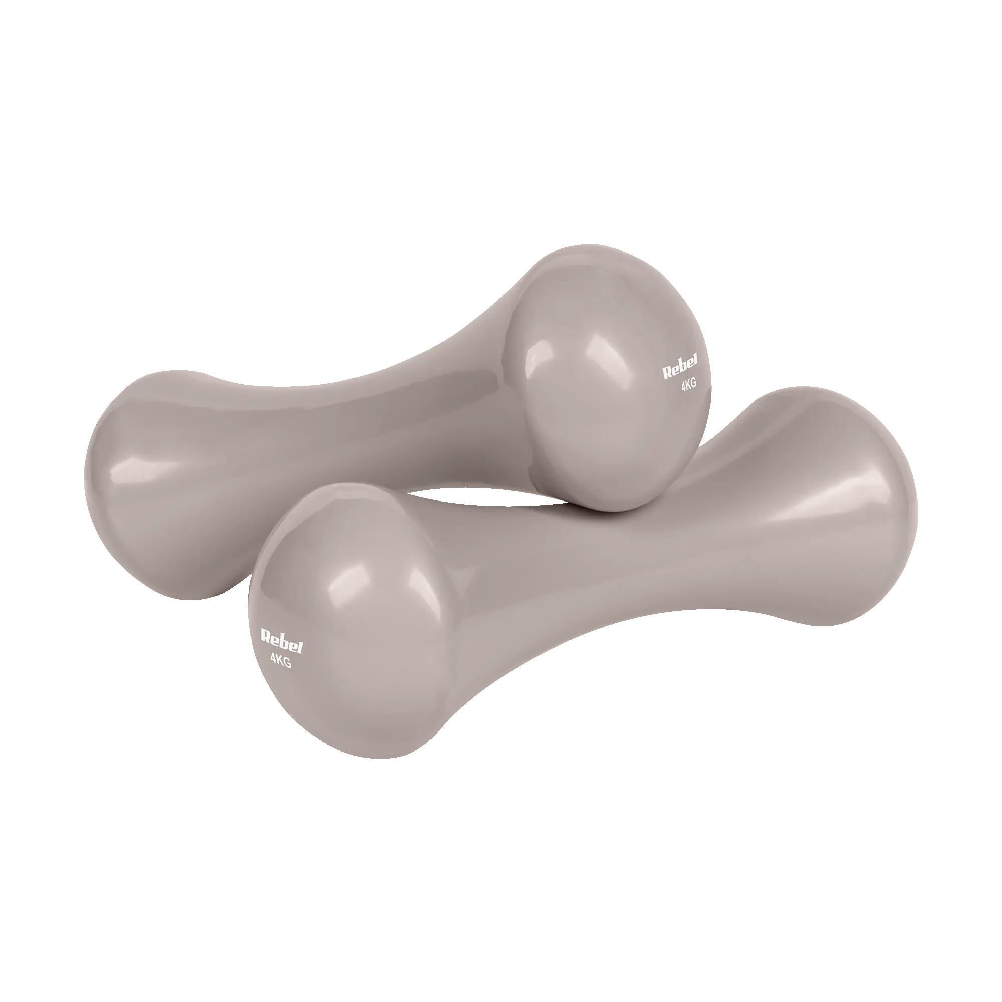 Hantelki żeliwne winylowe zestaw 21kg 2x0.5kg+2x1kg+2x2kg+2x3kg+2x4kg Rebel 6/7