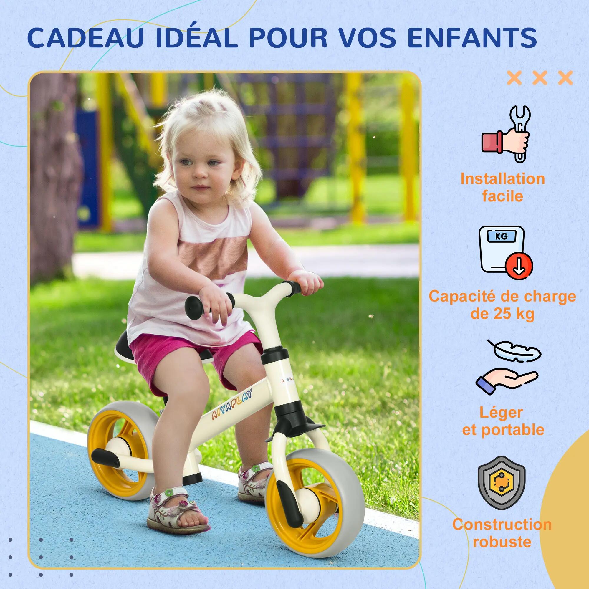 Draisienne enfant selle réglable roues EVA acier 5/5