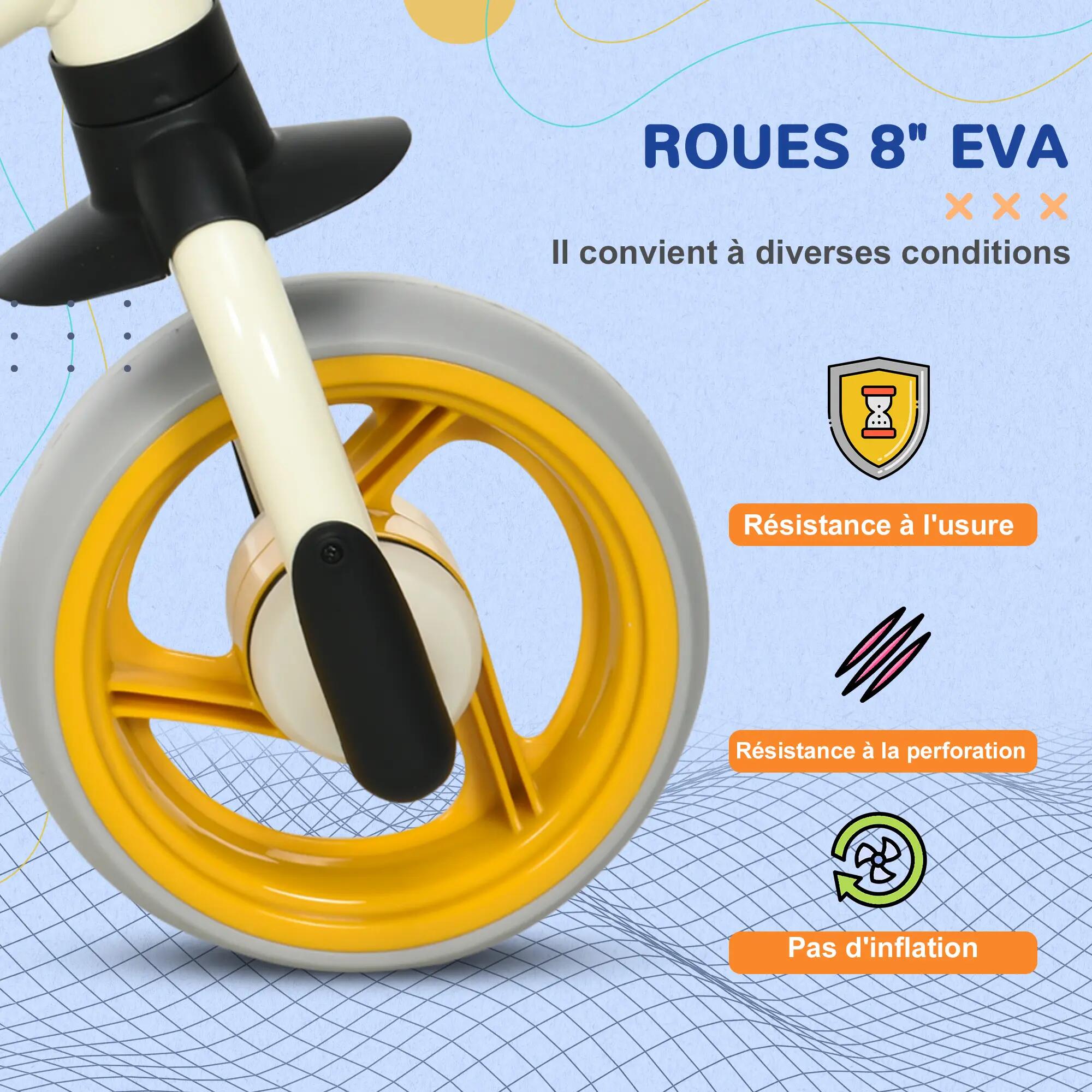 Draisienne enfant selle réglable roues EVA acier 4/5