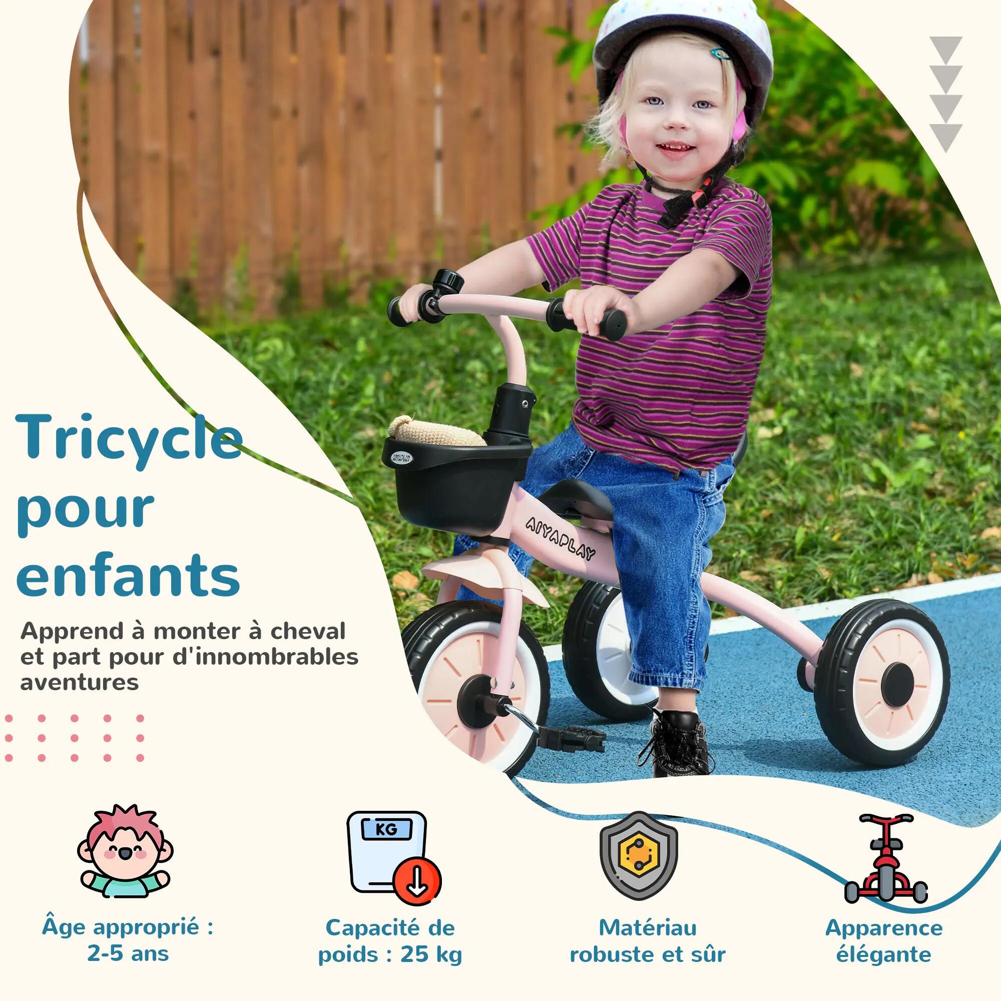 Tricycle enfant multi-équipé siège réglable métal 5/5