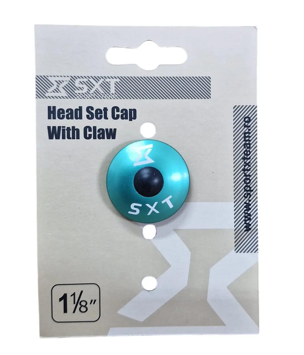 Set capac și floare SXT Fork Fix 1 1/8" verde cyan