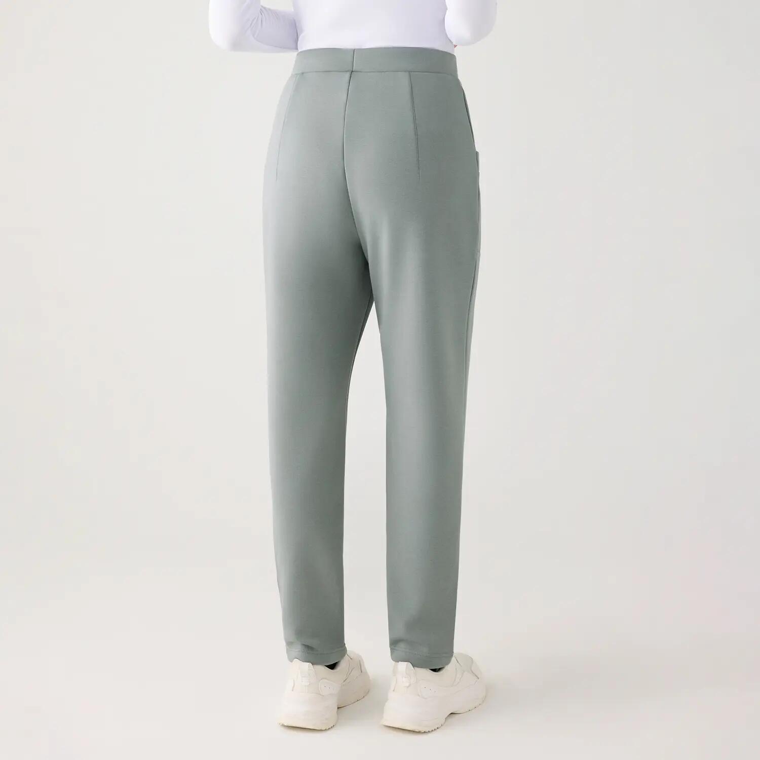 Pantalon en polaire slim taille haute avec poches, bleu 6/7