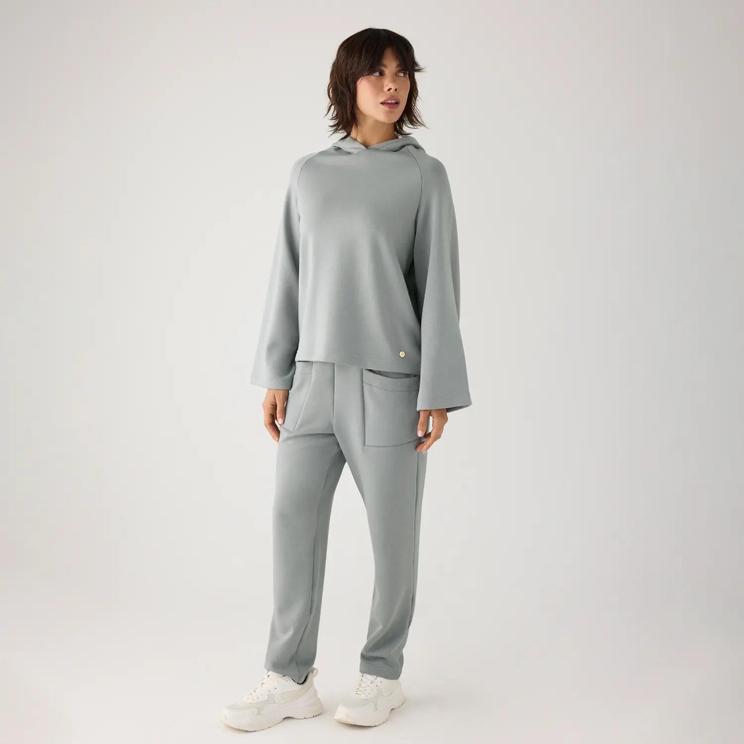 Pantalon en polaire slim taille haute avec poches, bleu 2/7