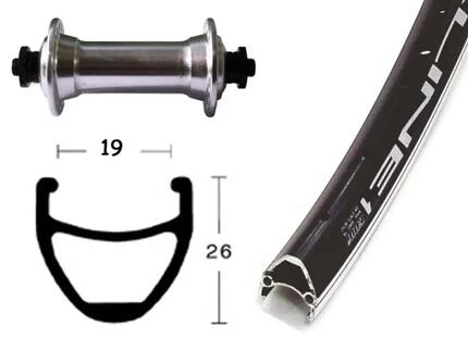 Bike-Parts Laufrad|Vorderrad 26x1.75 Zoll TX 500 silber Schnellspanner 36-Loc...