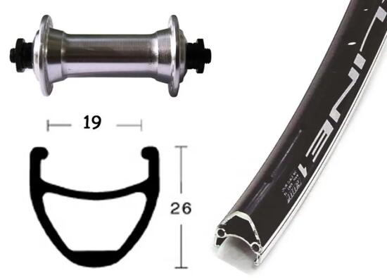 Bike-Parts Laufrad|Vorderrad 26x1.75 Zoll TX 500 silber Schnellspanner 36-Loc...