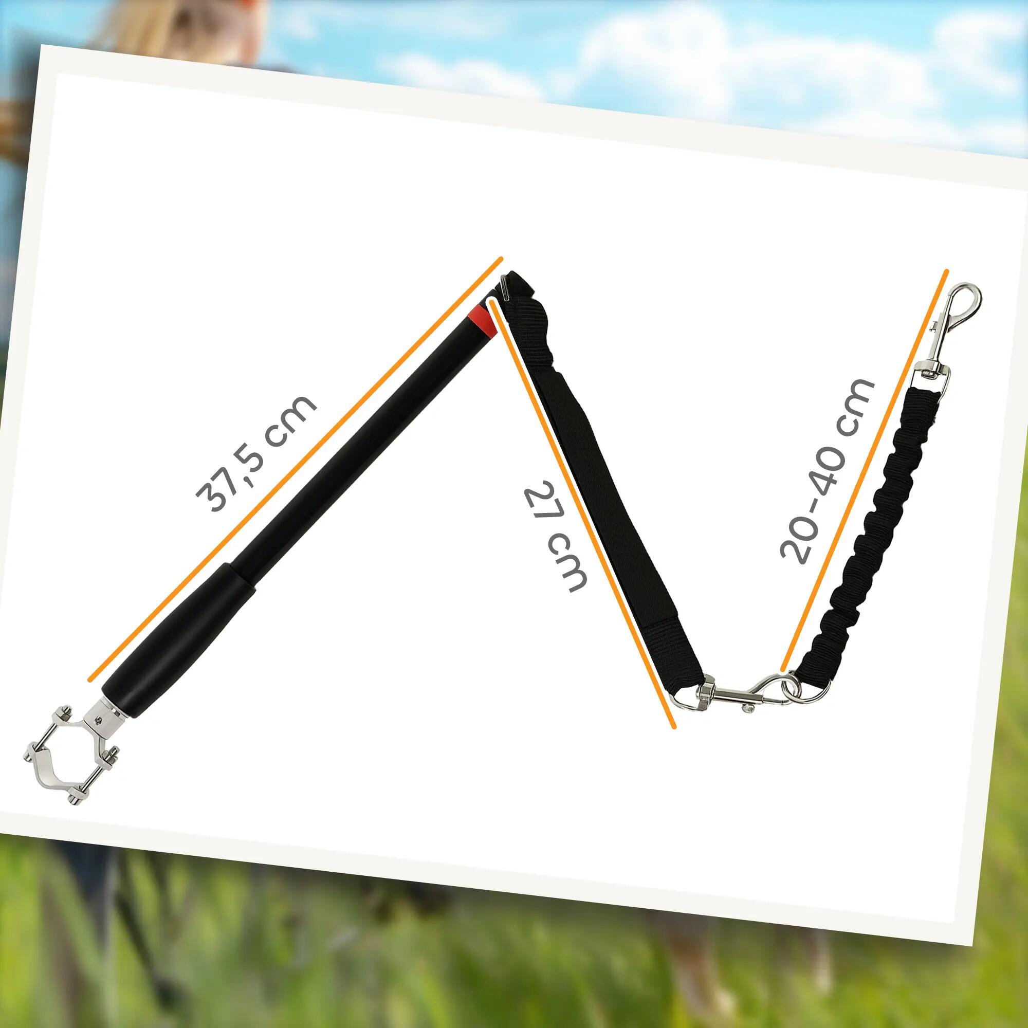 Laisse pour chien pour vélo 124 cm acier et polyester noir 3/5