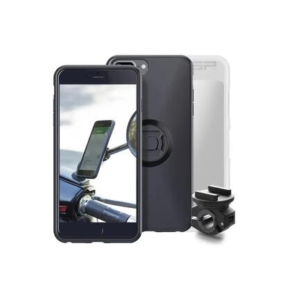 Paket Sp-Connect Moto Bundle fixé sur rétroviseur iPhone 8+/7+/6S+/6+
