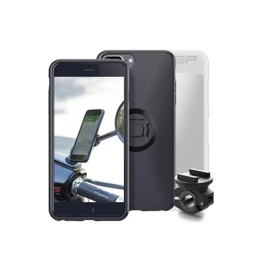 Paket Sp-Connect Moto Bundle fixé sur rétroviseur iPhone 8+/7+/6S+/6+