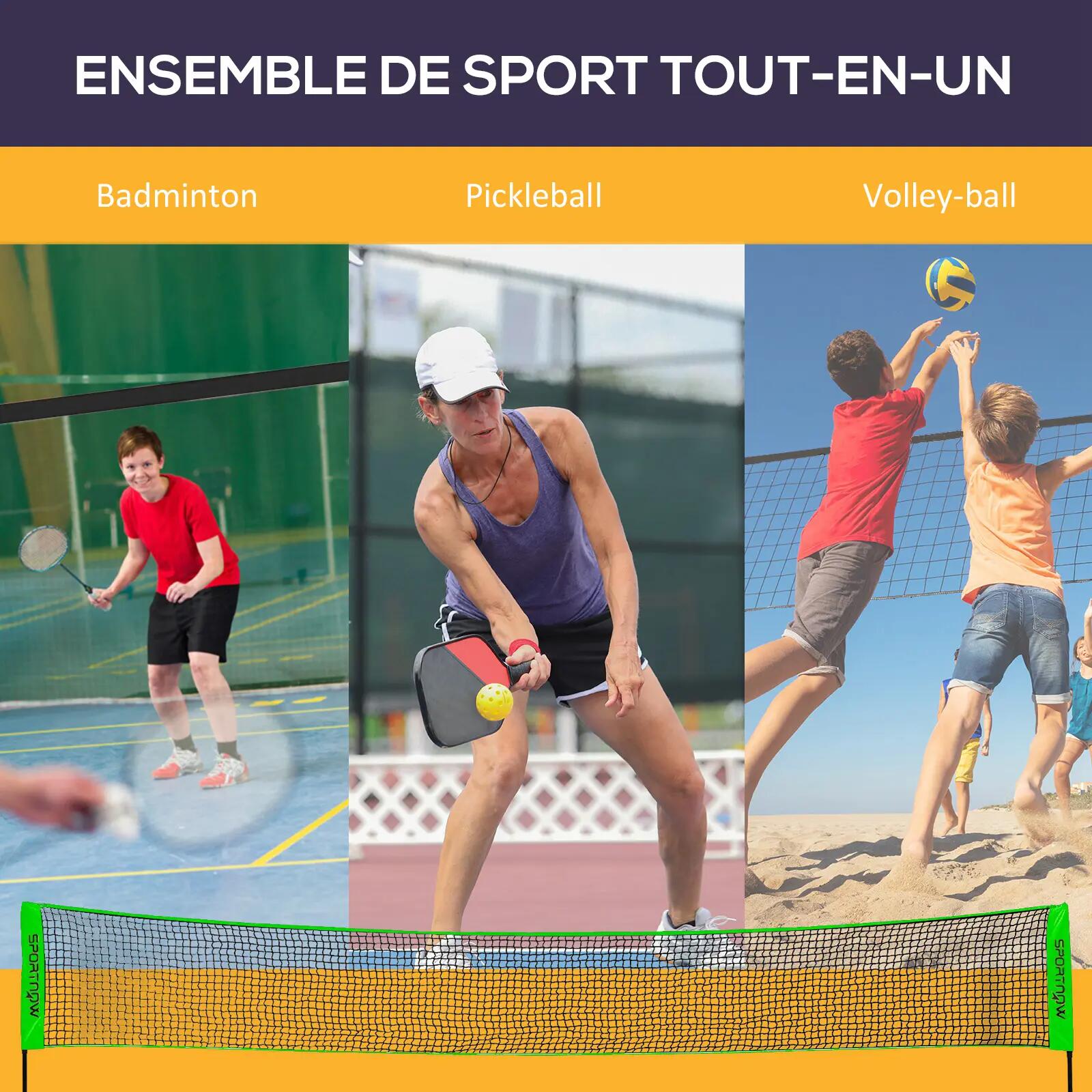 Ensemble set complet de badminton, pickleball et volleyball 3 en 1 réglable 4/5