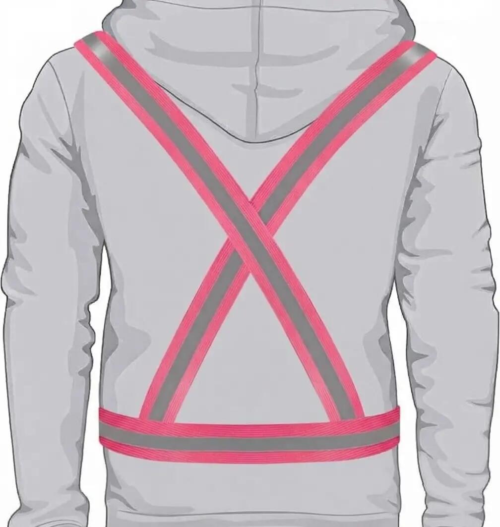Gilet de course à pied réfléchissant vélo taille unique, rose 5/7