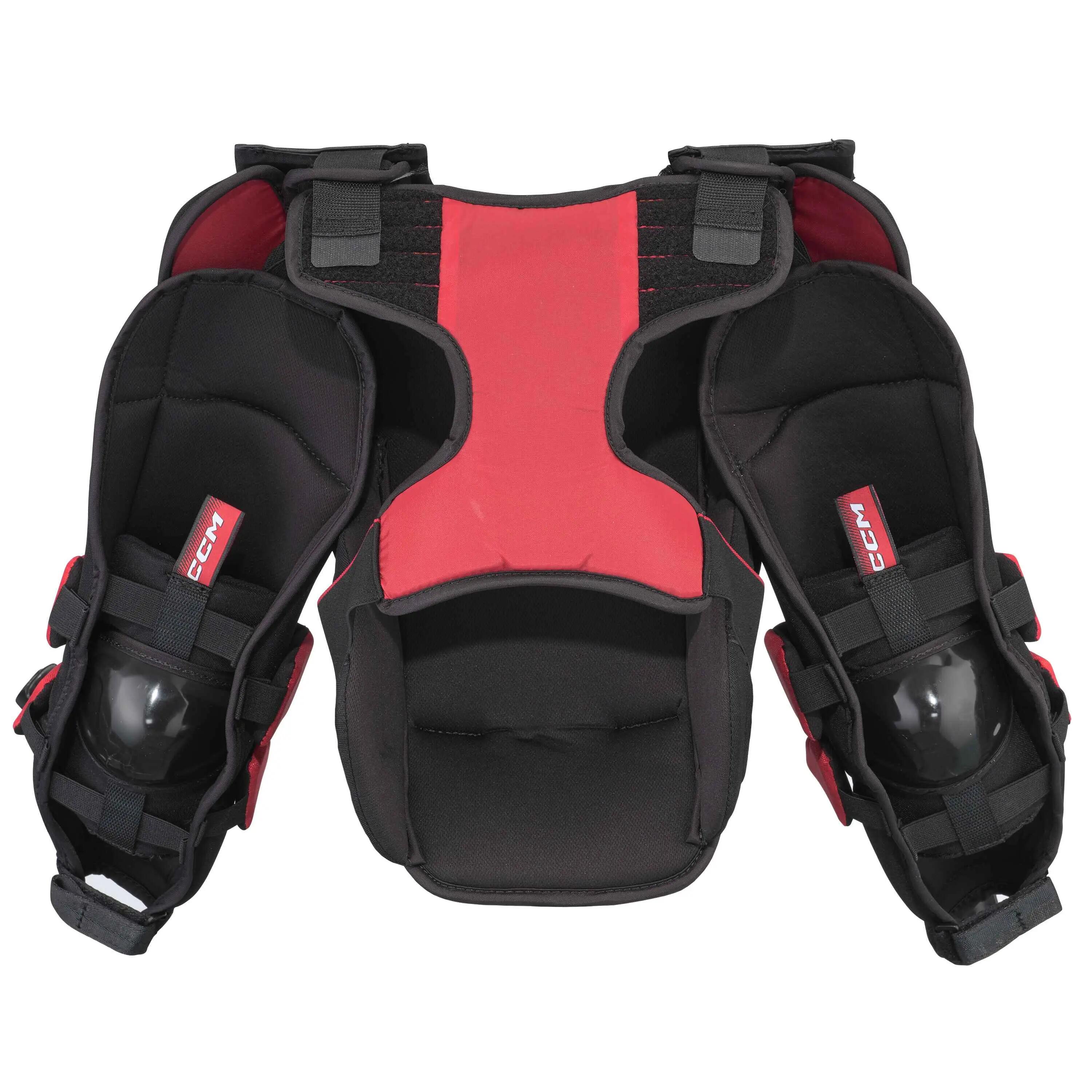 CCM Phenom Youth Torwart-Brustschutz Schwarz/Rot für Kinder 2/2