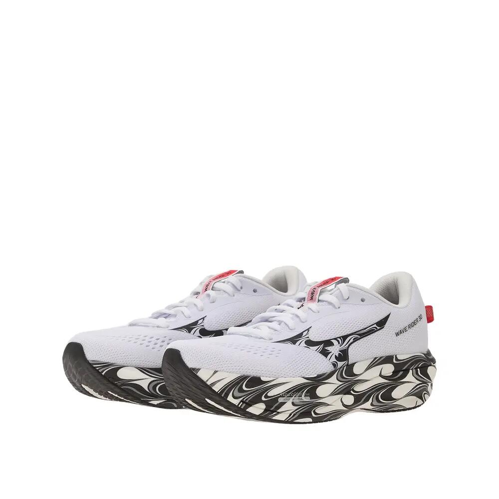 Mizuno Wave Rider 30 Disclosure Weiß/Schwarz/Rot 5/8