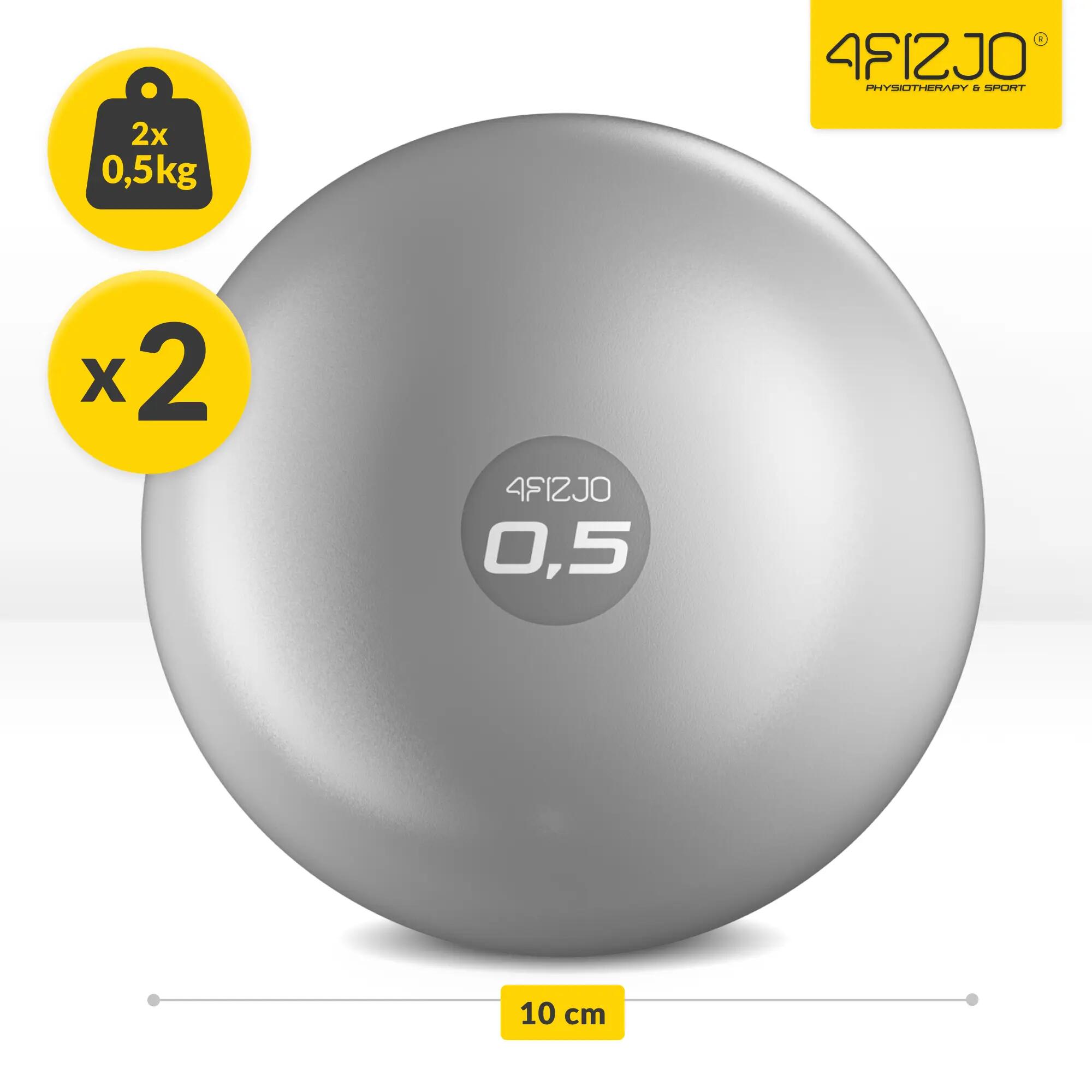 Piłki obciążeniowe do pilatesu toning ball z piaskiem zestaw 4FIZJO 5/13
