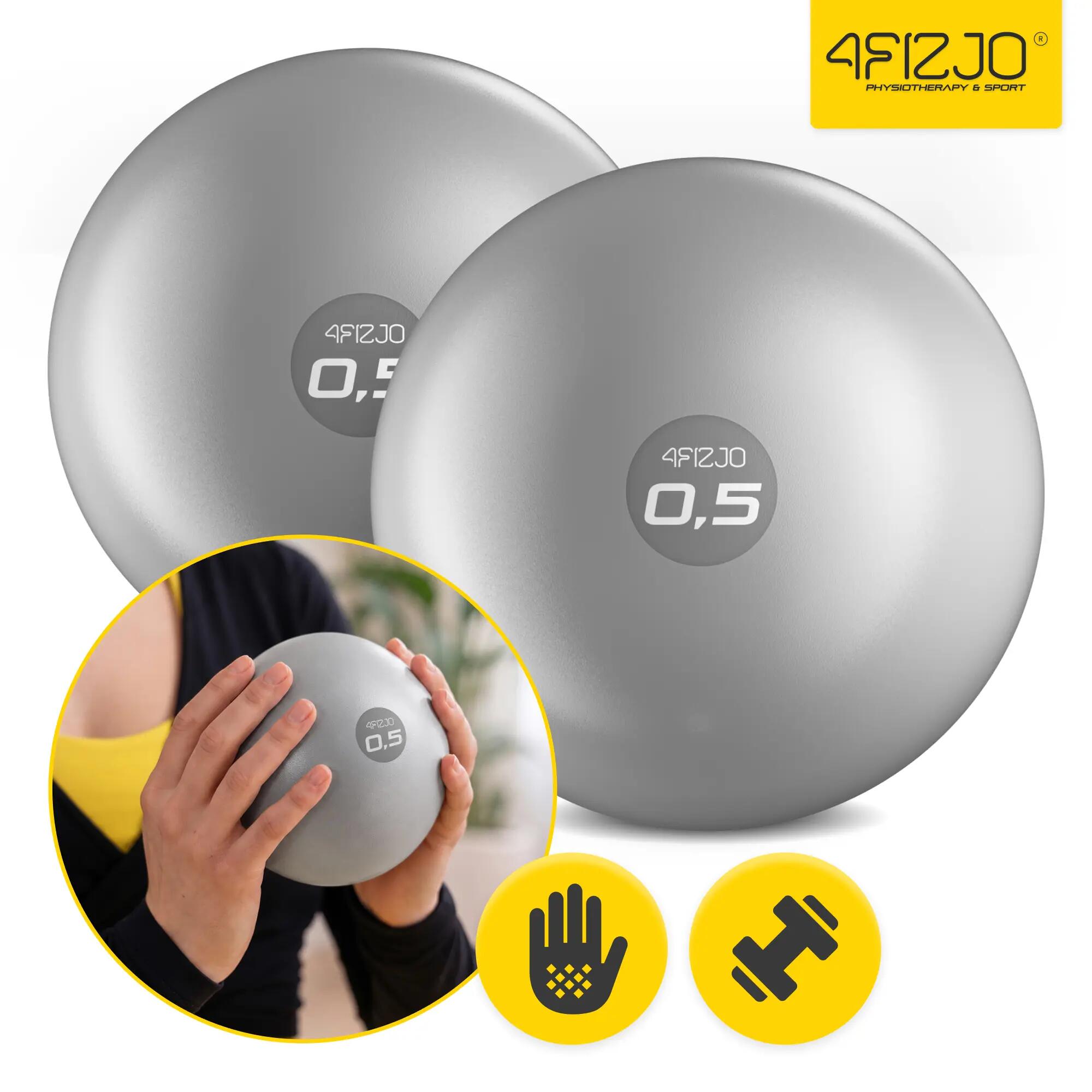 Piłki obciążeniowe do pilatesu toning ball z piaskiem zestaw 4FIZJO 6/13