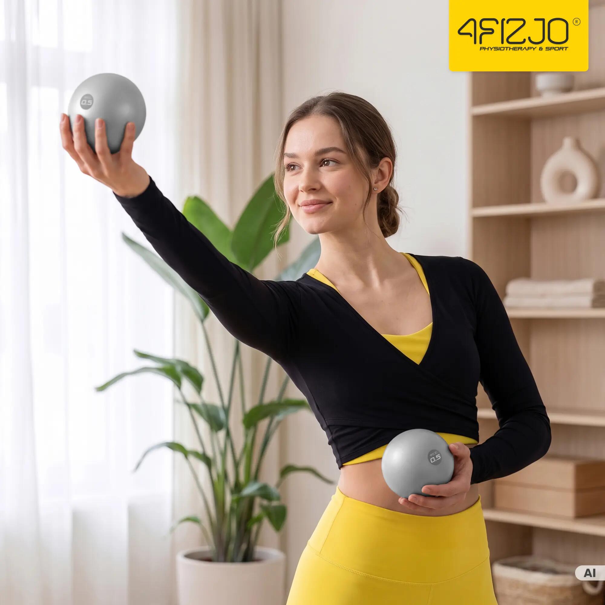Piłki obciążeniowe do pilatesu toning ball z piaskiem zestaw 4FIZJO 10/13