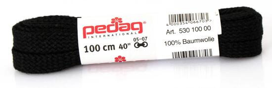 Pedag Lacets Plats Larges 100 Cm Noir