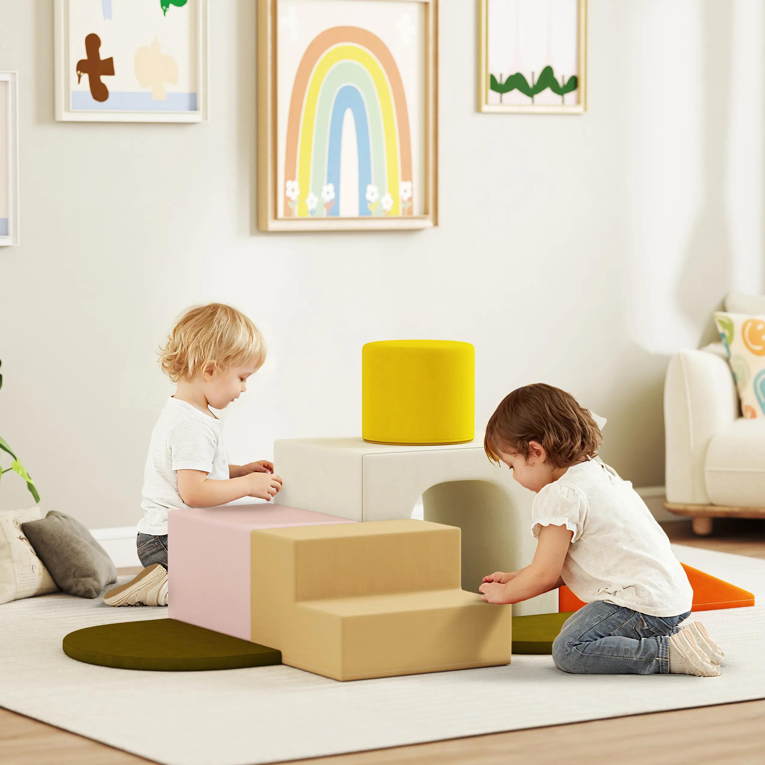 Parcours motricité bébé 8 pièces mousse tissu 4/5