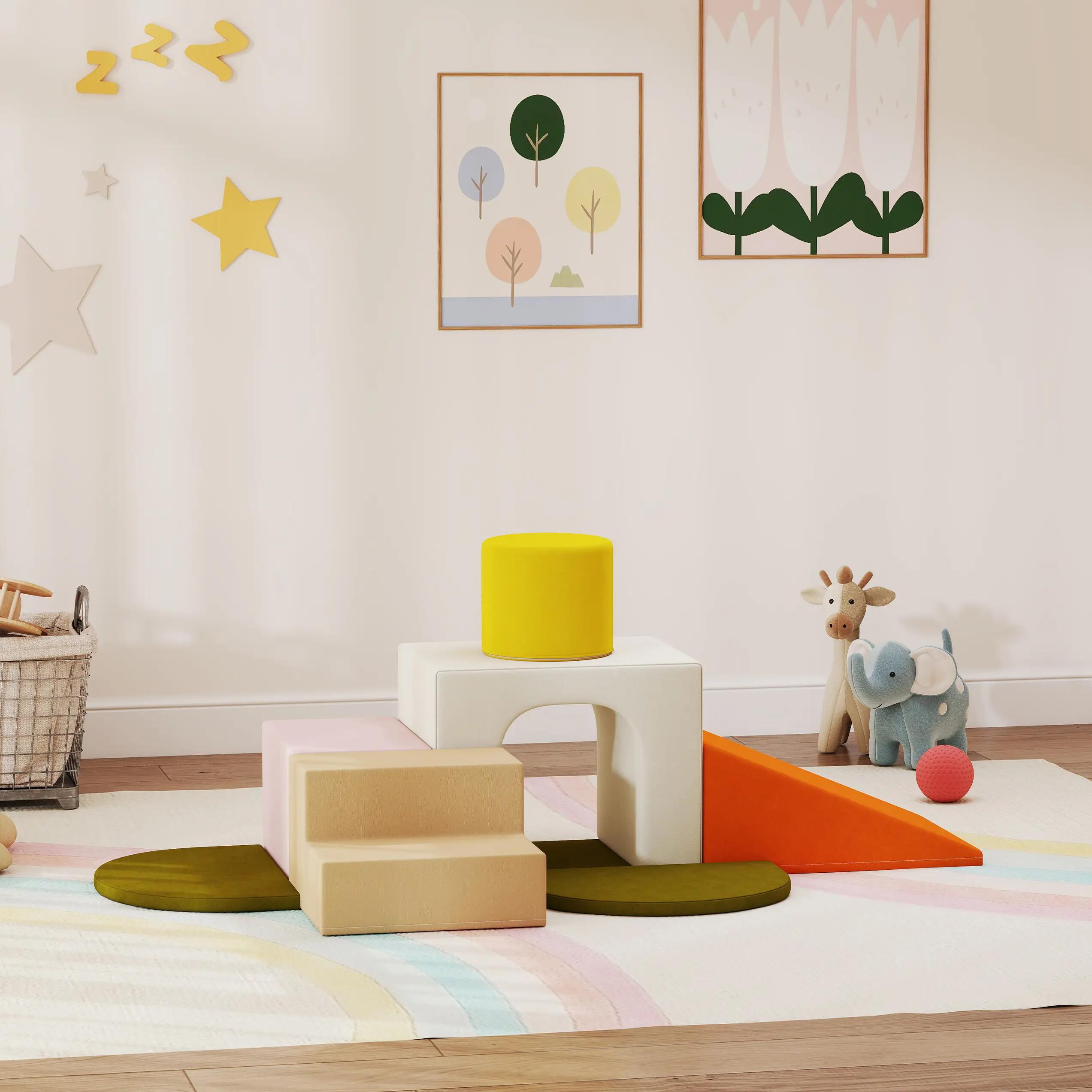 Parcours motricité bébé 8 pièces mousse tissu 2/5