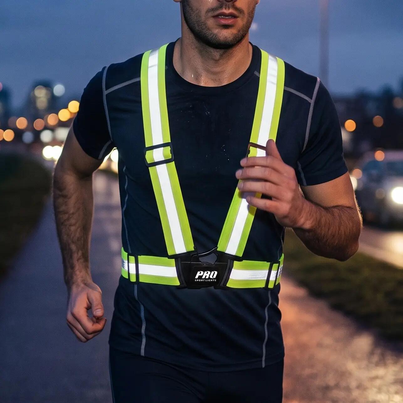 Gilet de course à pied réfléchissant vélo taille unique, jaune 2/9