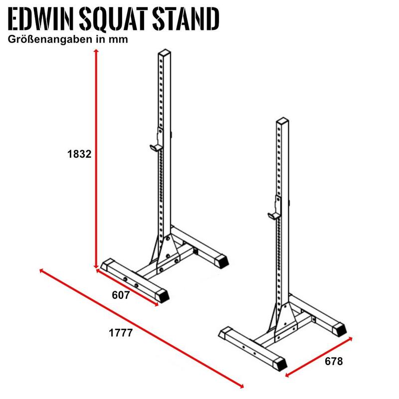 Suprfit Edwin Squat Stand - zonder Gewicht Bench Zwart