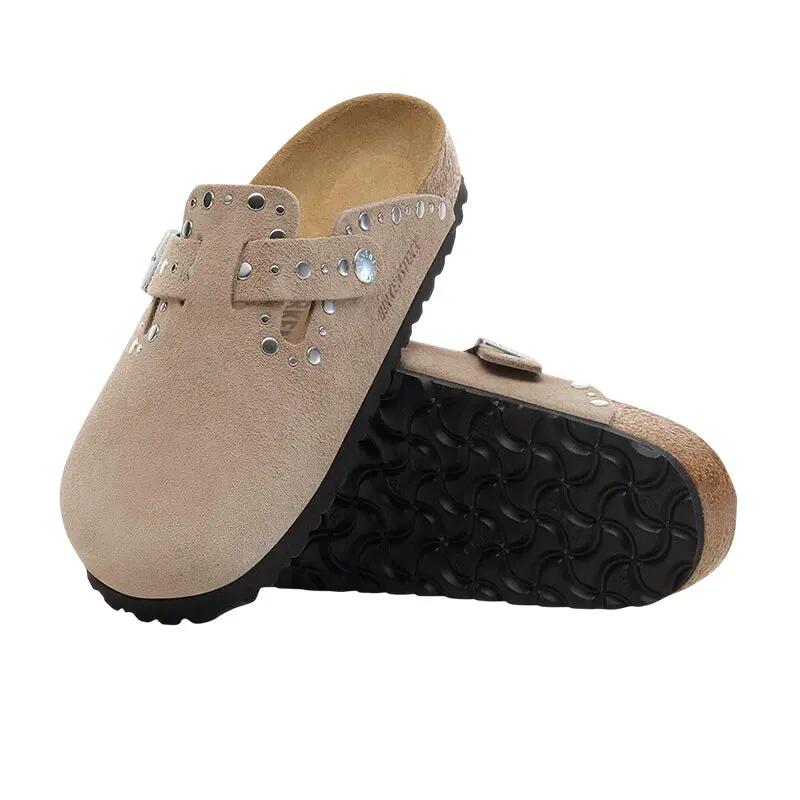 Zuecos Birkenstock Boston Rivets Leve Suede Estrechos para Mujer 6/6