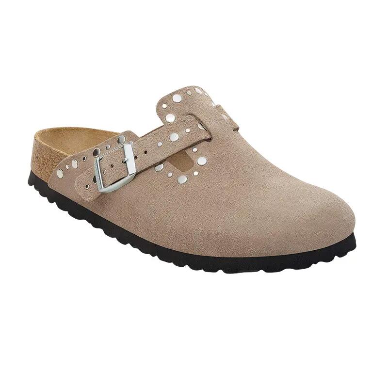 Zuecos Birkenstock Boston Rivets Leve Suede Estrechos para Mujer 3/6