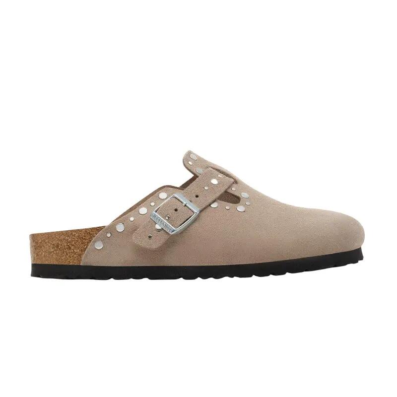 Zuecos Birkenstock Boston Rivets Leve Suede Estrechos para Mujer 2/6