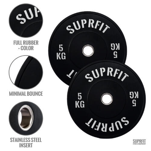 Bumper Plate White Logo Suprfit Econ (coppia) - 5 kg 4/5