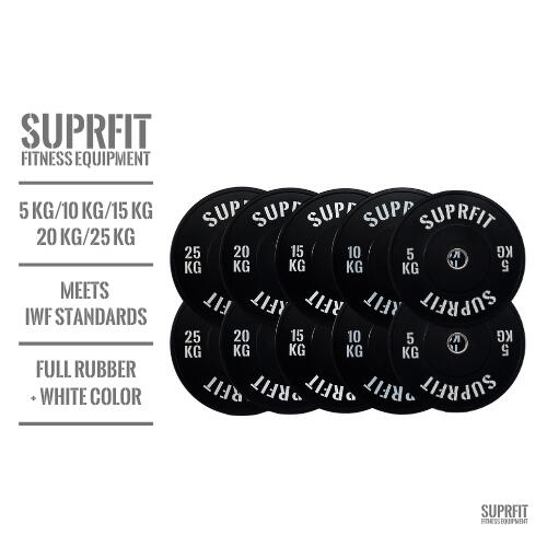 Bumper Plate White Logo Suprfit Econ (coppia) - 15 kg