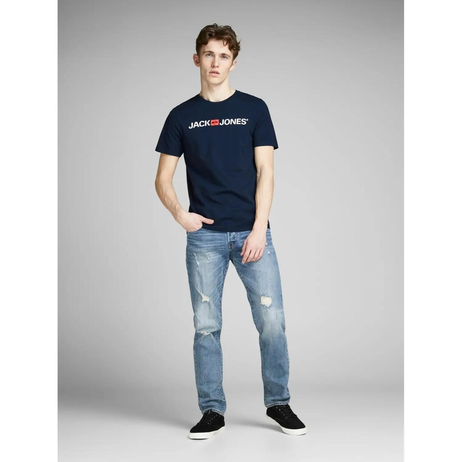 Maglia a Maniche Corte Uomo Jack & Jones  12137126  Blu Marino 5/7