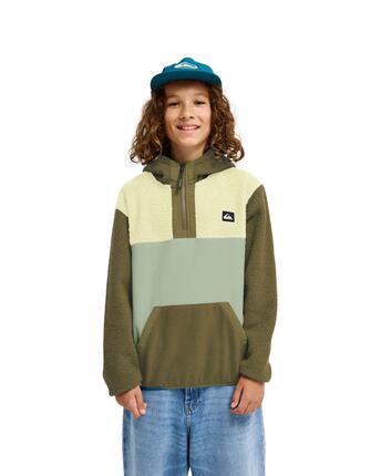 Sherpa-Fleece mit Halbreißverschluss OCEAN VIEW MIX Grün Junge