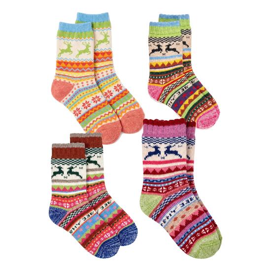 Jungen Mädchen Wintersocken Kinder Wollsocken Norweger zum Rodeln innen Plüsch