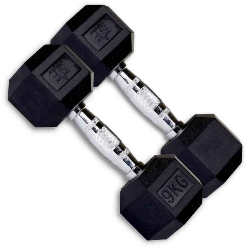 Suprfit Hex Gummi-Kurzhanteln (Paar)- 1-50kg Paar