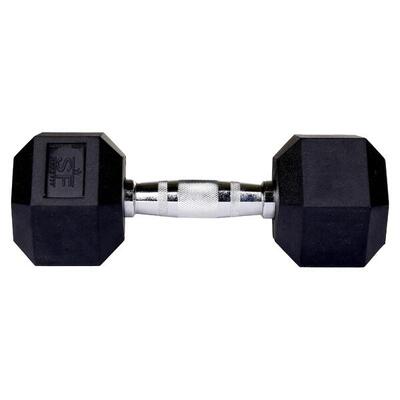 Hexagonale rubberen dumbbell (individueel) - 1 kg