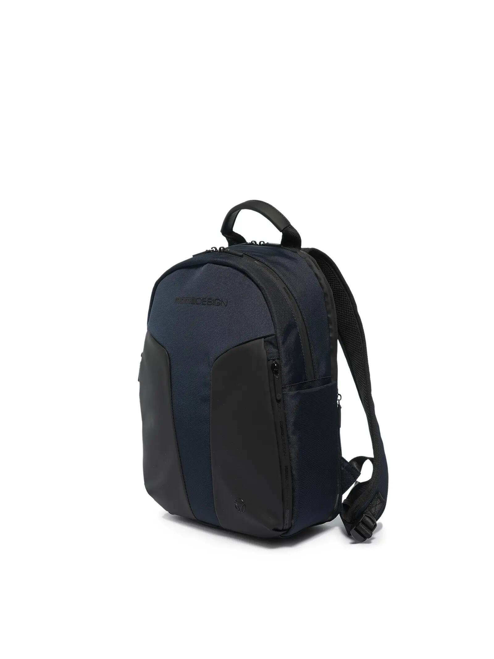 Herrenrucksack Momo Design Nylon Kunstleder Schwarz - Casual 2/3