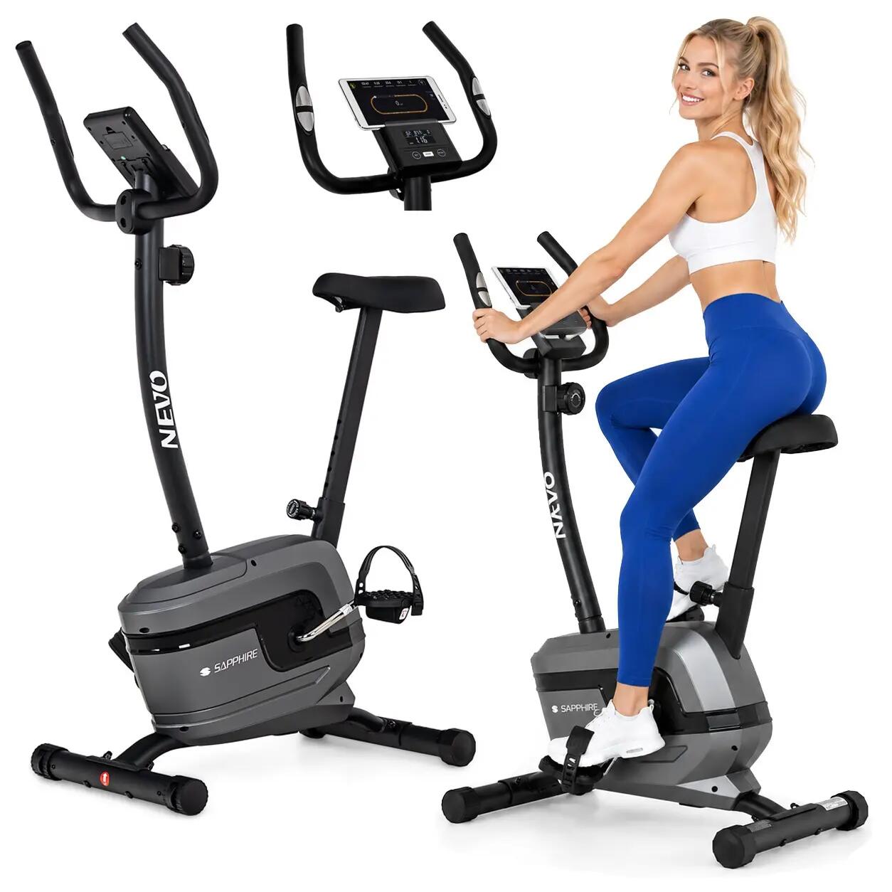 Rower stacjonarny magnetyczny Sapphire SG-430B Nevo koło 8kg pomiar pulsu 1/10