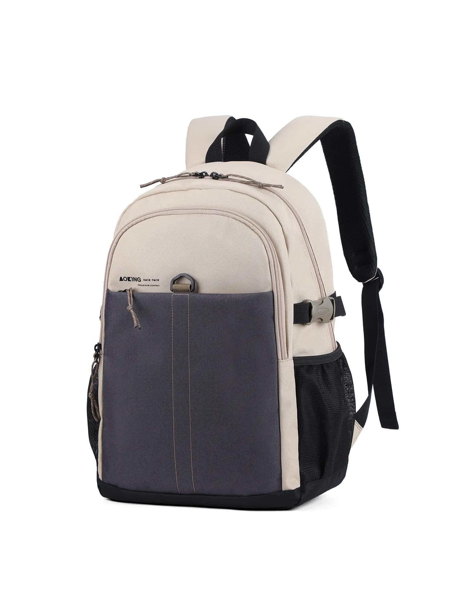 Unisex Batoh Aoking Černý se Zipem - Polyester Casual 29x45cm 2/6