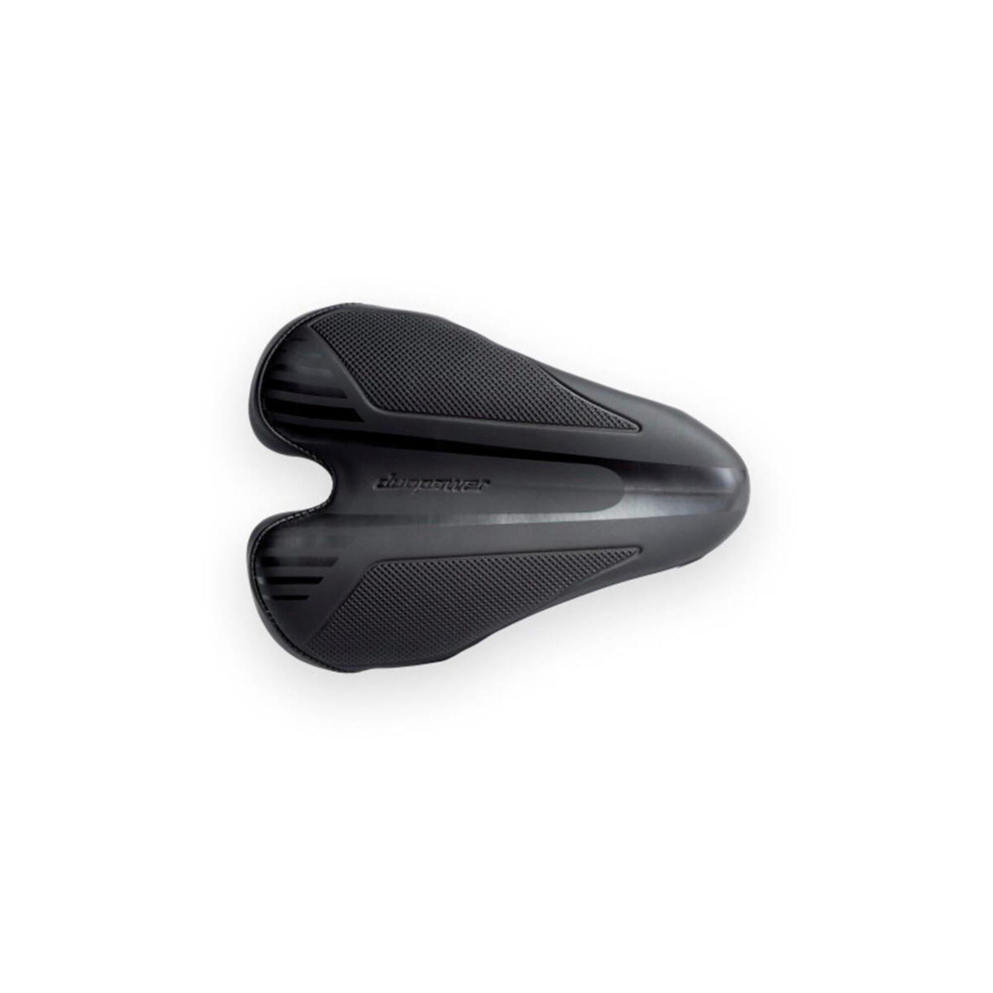 Selim de bicicleta feito à mão Duopower Boira - Cromada - Largura 132mm Preto